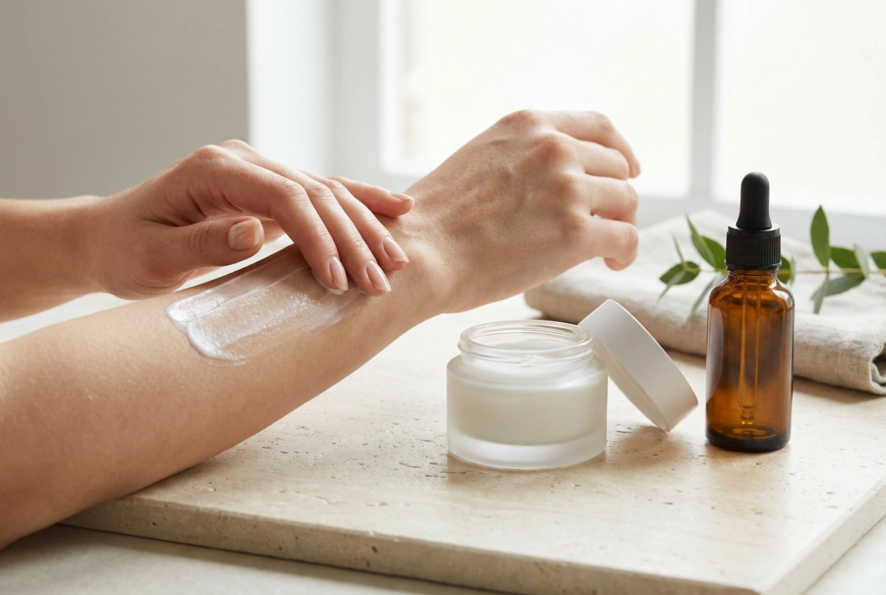 Πώς λειτουργεί μια ενυδατική κρέμα με υαλουρονικό οξύ: συνδυασμός και εφαρμογή