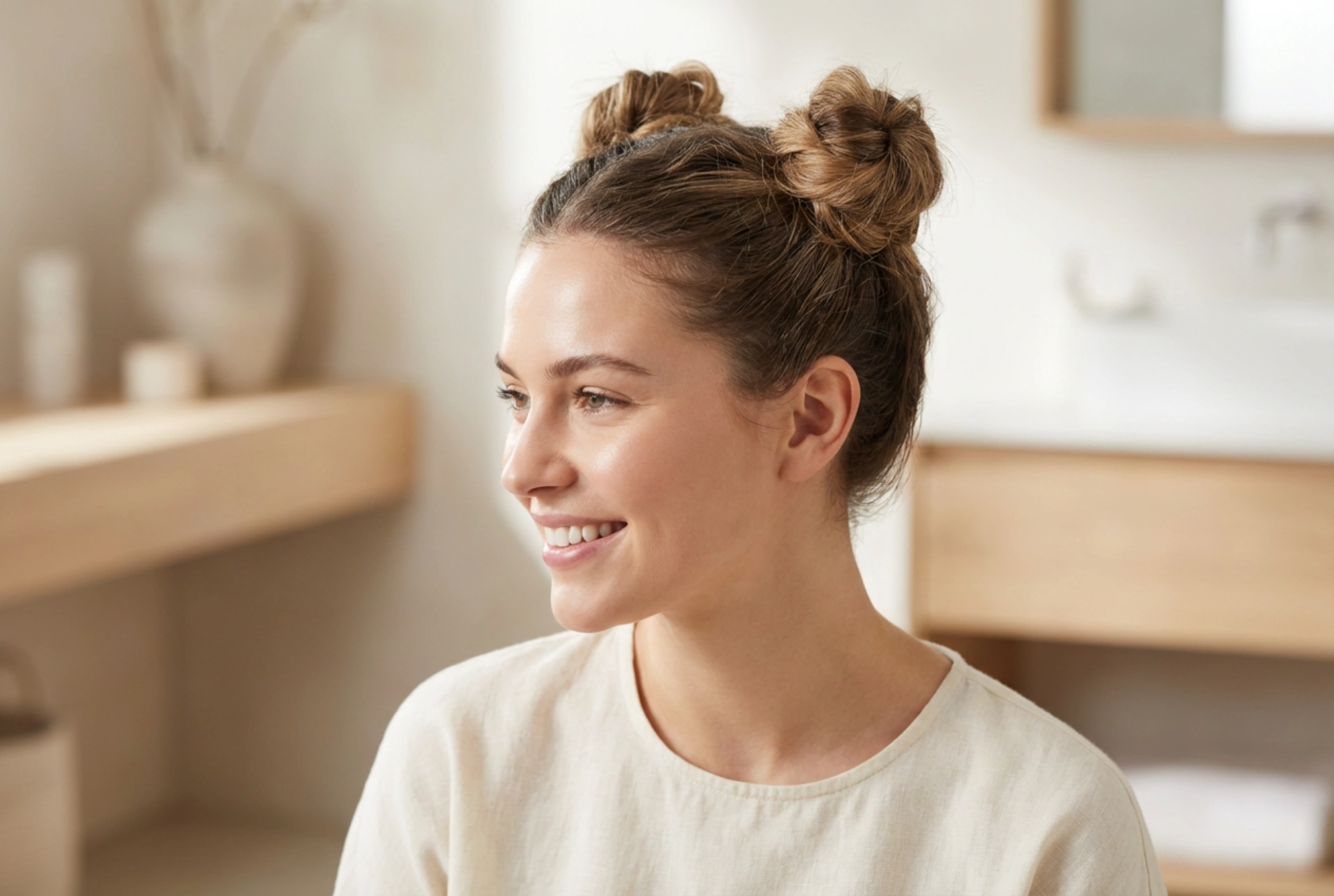 Χαρούμενοι διπλοί κότσοι: Το χτένισμα space buns για κοντά και μακριά μαλλιά