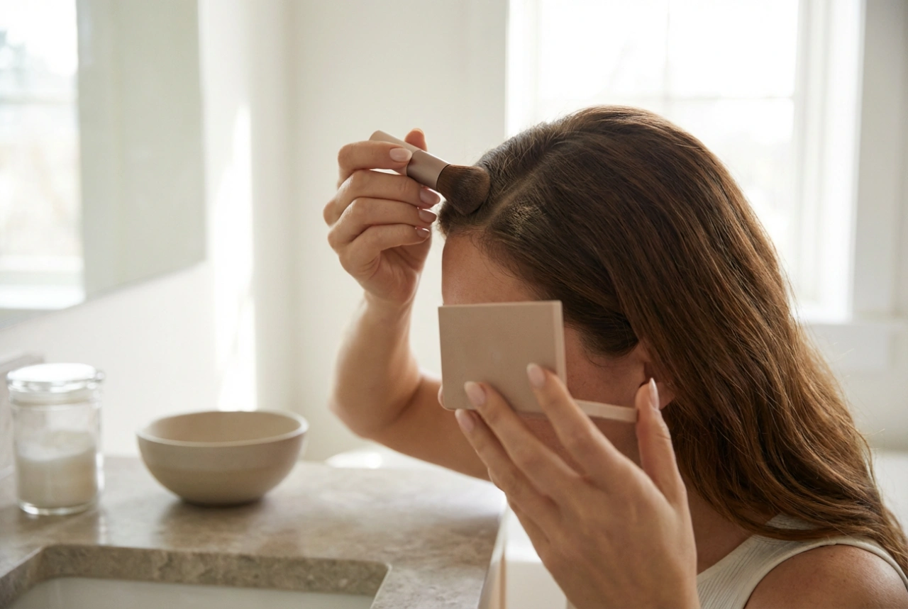 Πούδρα κάλυψης ριζών: γρήγορη κάλυψη, επιλογή απόχρωσης και διάρκεια