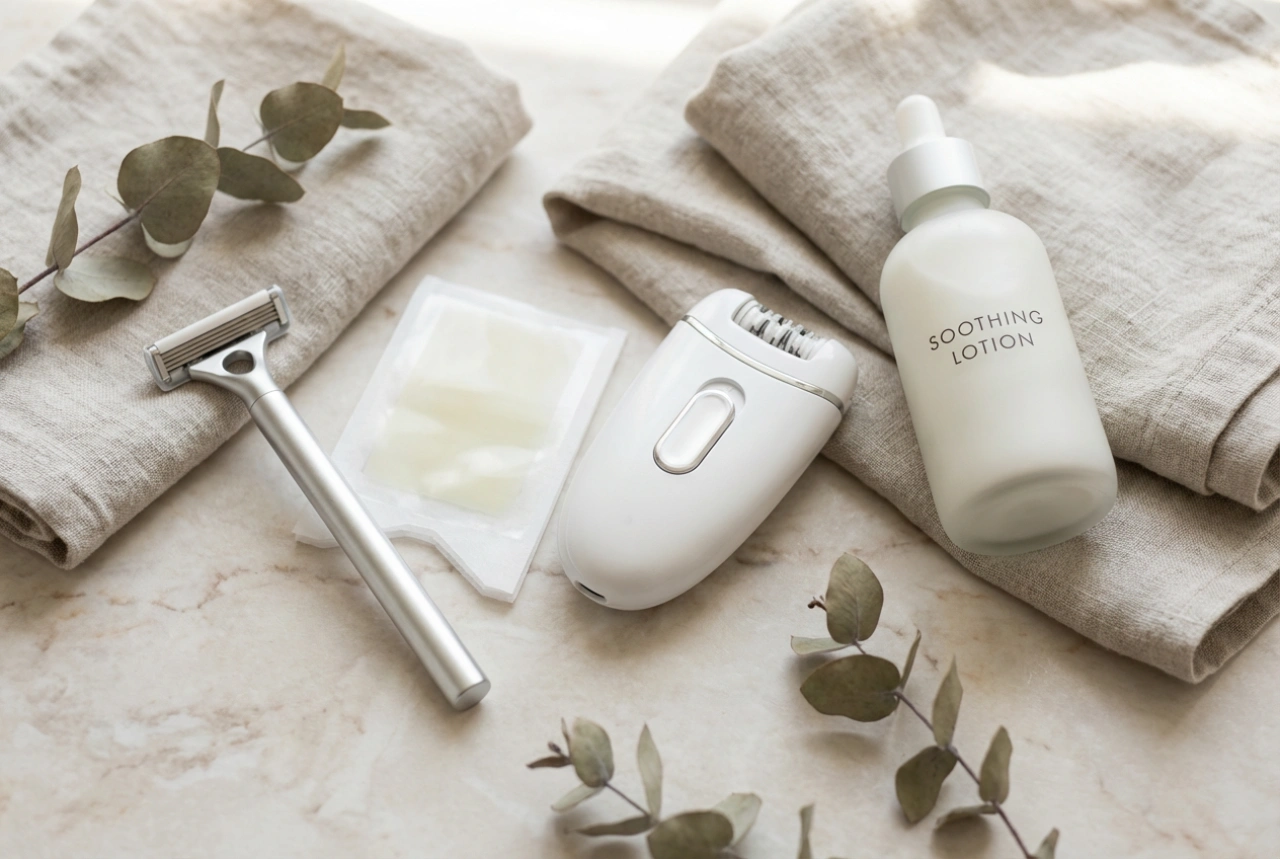 Αποτρίχωση ποδιών στο σπίτι: ξύρισμα, κερί, αποτριχωτική μηχανή και φροντίδα μετά τη διαδικασία