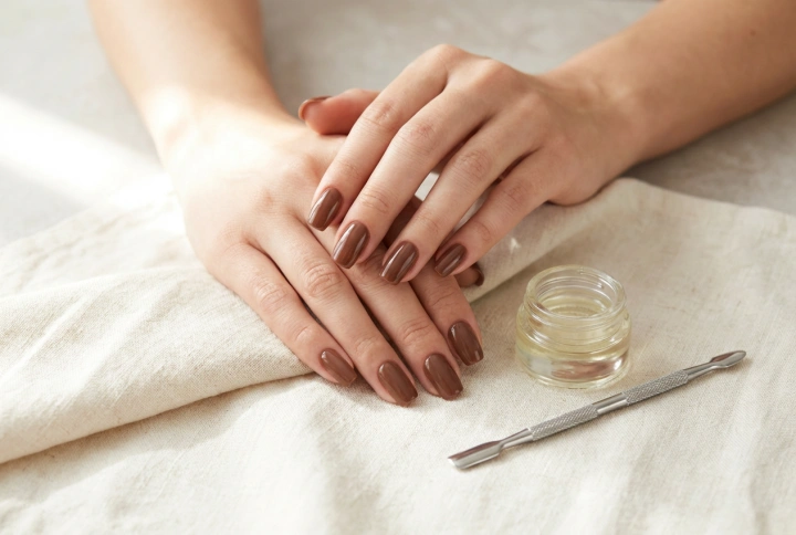 Καφέ ημιμόνιμα νύχια: πώς να επιλέξετε την απόχρωση και να πετύχετε ομοιόμορφη κάλυψη