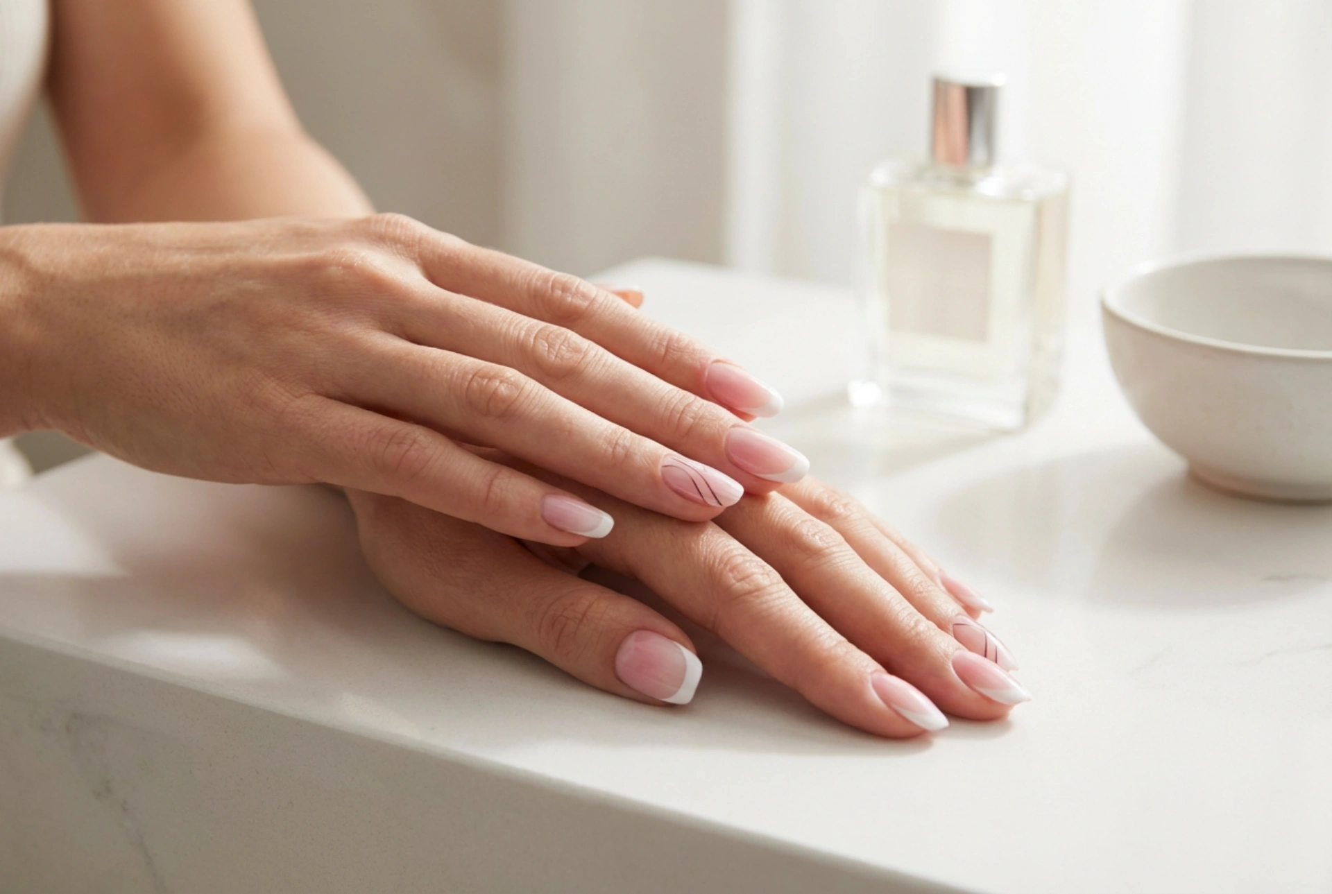 Ροζ και λευκά νύχια: γαλλικό, ombre και καθαρές γραμμές