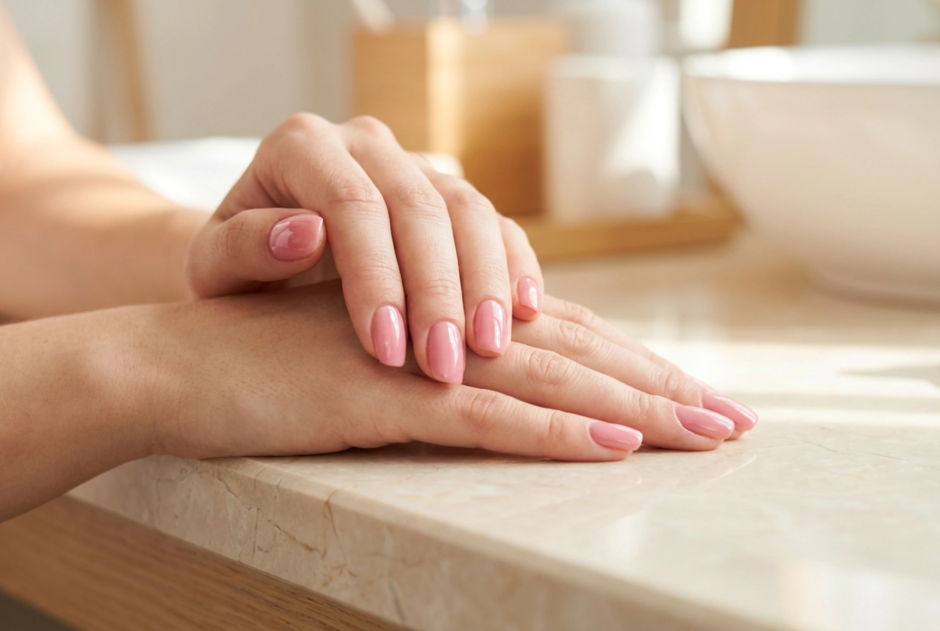 Ροζ λαμπερά νύχια: Επιλογή top coat, γυάλισμα και περιποίηση