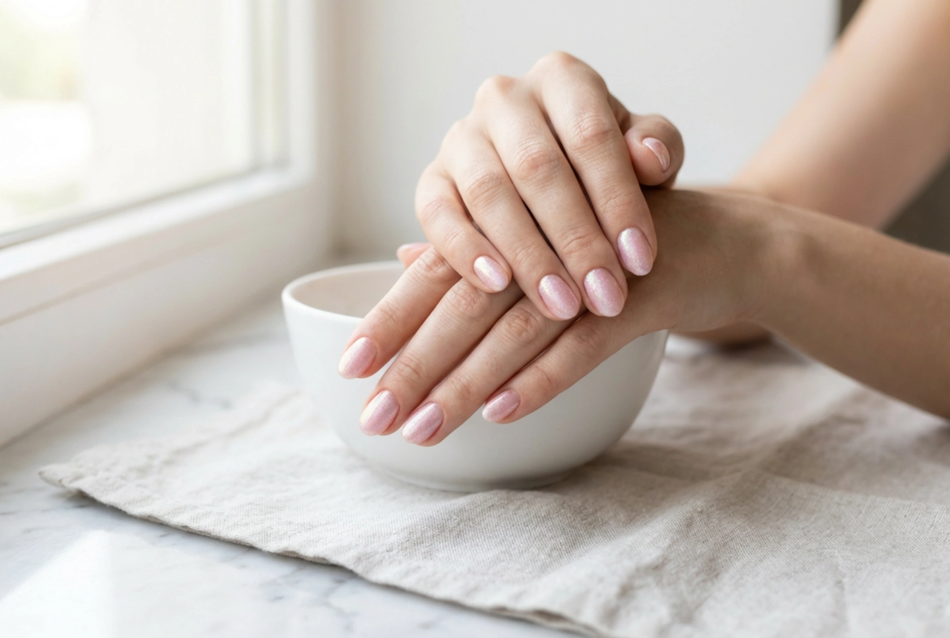 Το εφέ πούδρας στα νύχια: Ροζ νύχια με πούδρα χωρίς ατέλειες