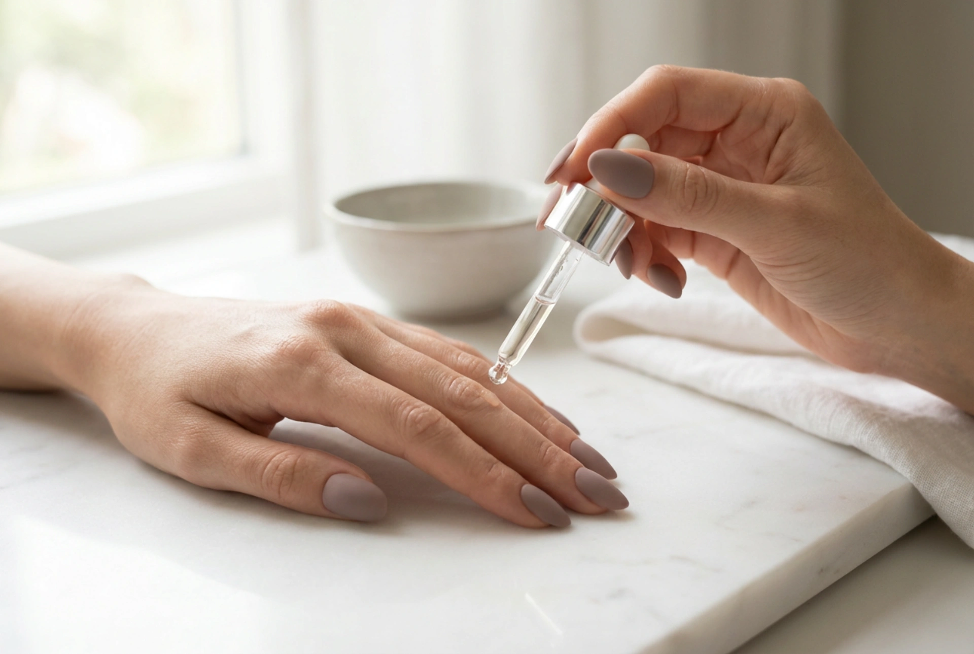 Ματ υβριδικά νύχια βήμα προς βήμα: ματ top coat, πολυμερισμός και περιποίηση