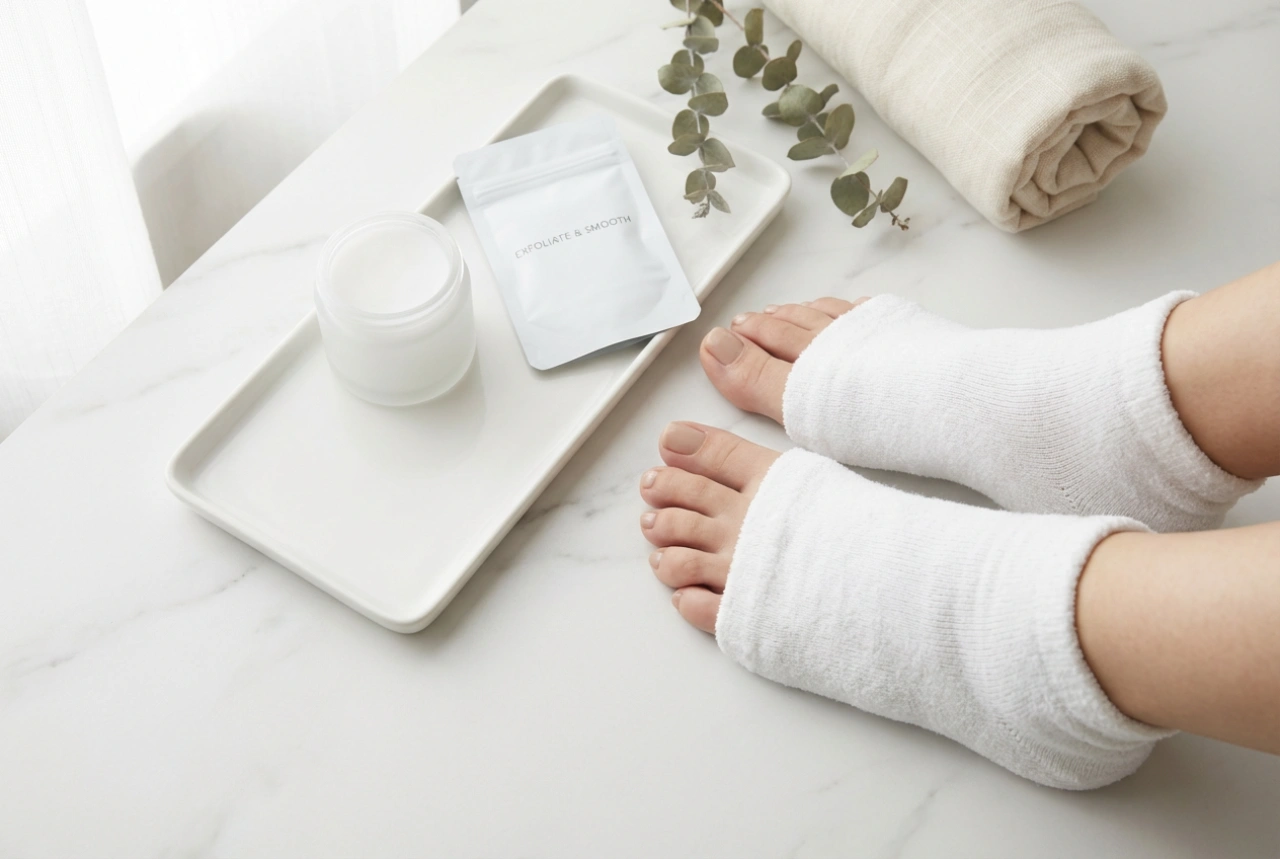 Μάσκα ποδιών: πώς να χρησιμοποιείτε απολεπιστικές και κρεμώδεις κάλτσες