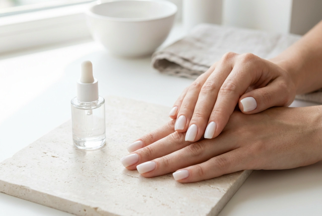 Γαλακτερό ημιμόνιμο: φυσικό αποτέλεσμα milky nails βήμα προς βήμα