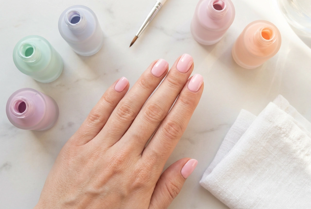 Παστέλ ημιμόνιμα βερνίκια χωρίς ραβδώσεις: βάση, κάλυψη και επιλογή απόχρωσης