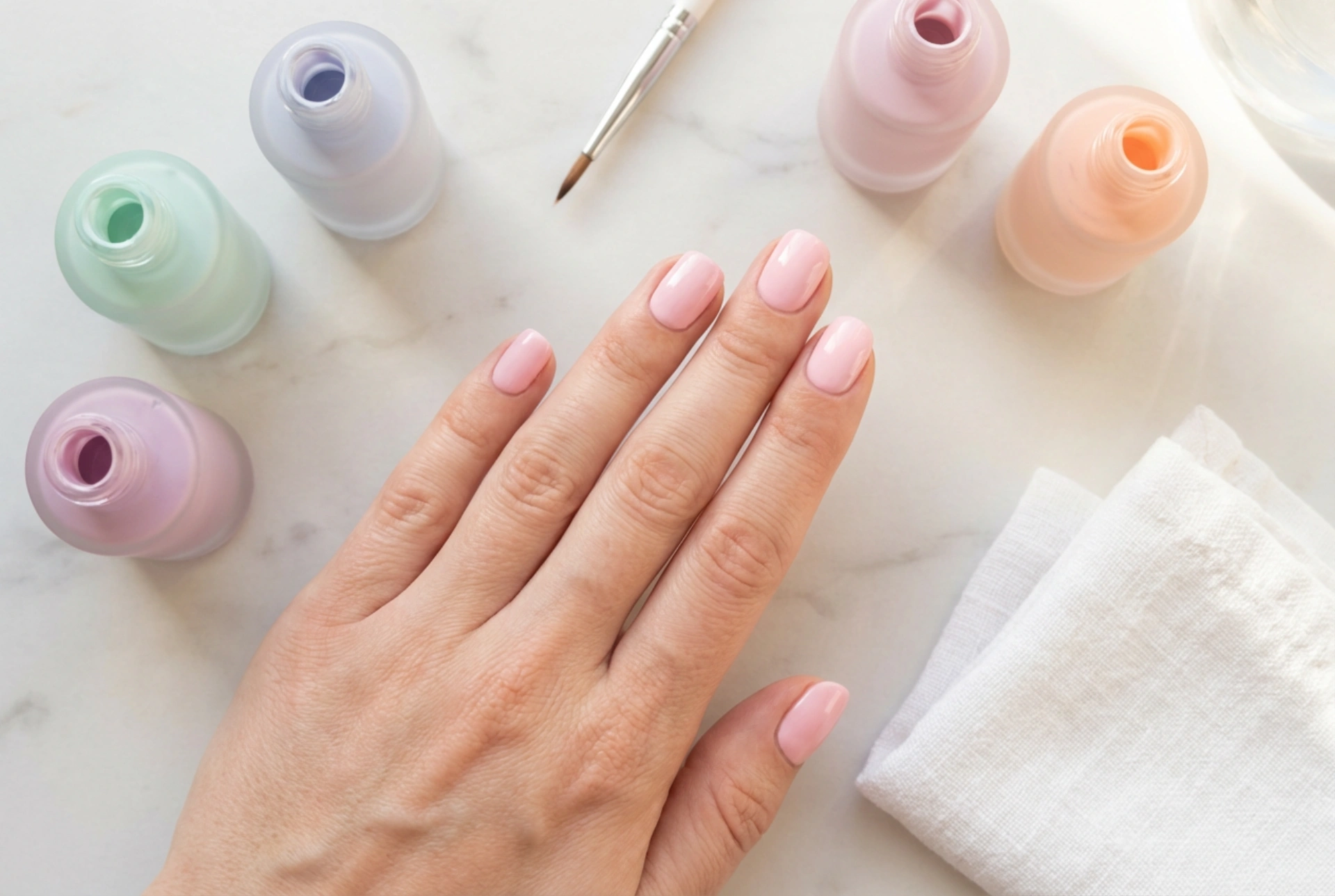 Παστέλ ημιμόνιμα βερνίκια χωρίς ραβδώσεις: βάση, κάλυψη και επιλογή απόχρωσης