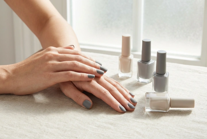 Γκρι βερνίκι νυχιών: επιλογή απόχρωσης, τεχνική εφαρμογής και φινιρίσματα
