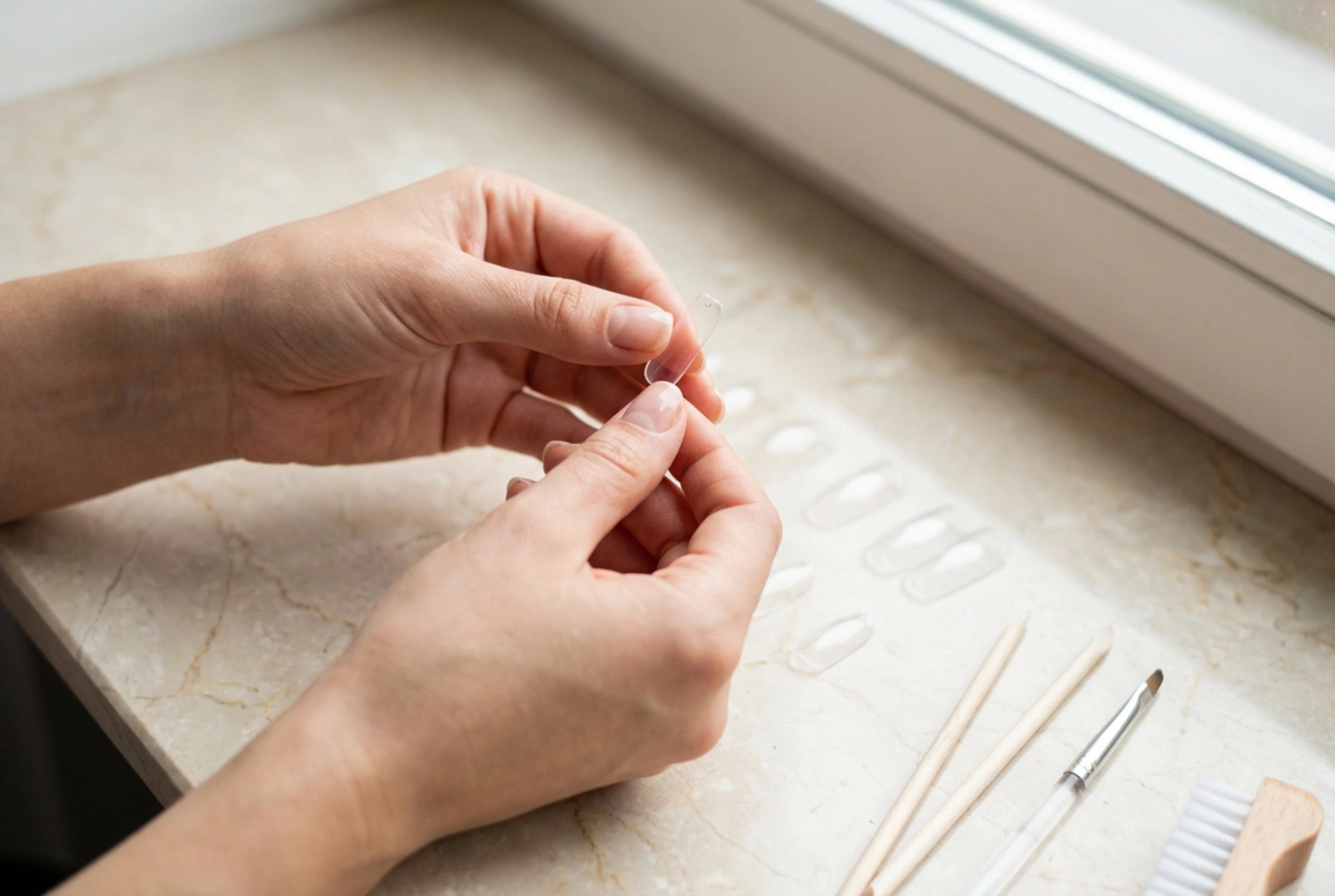 Tips τζελ: πώς να επιλέξετε, να κολλήσετε και να προετοιμάσετε πριν τη βαφή