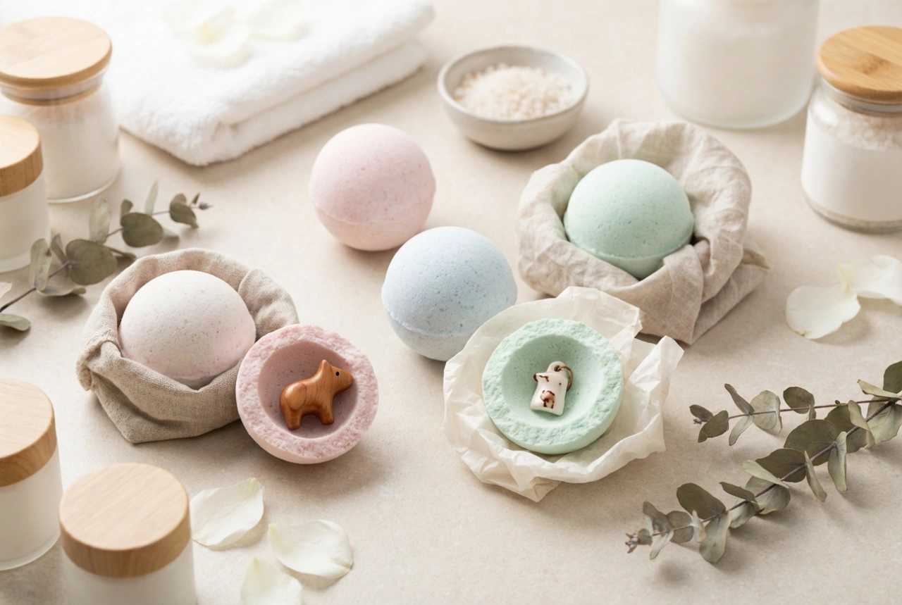 Μπάλες μπάνιου με παιχνίδι: απόκρυψη της έκπληξης και συσκευασία