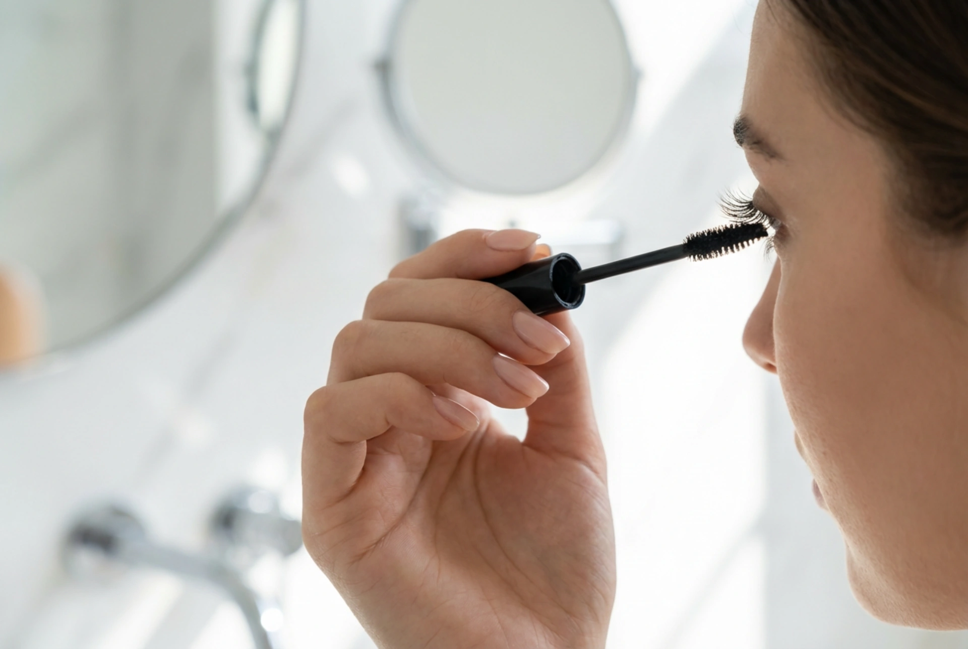 Πώς να εφαρμόσετε μάσκαρα με ίνες για μήκος, αποφεύγοντας το τρίψιμο και το κόλλημα