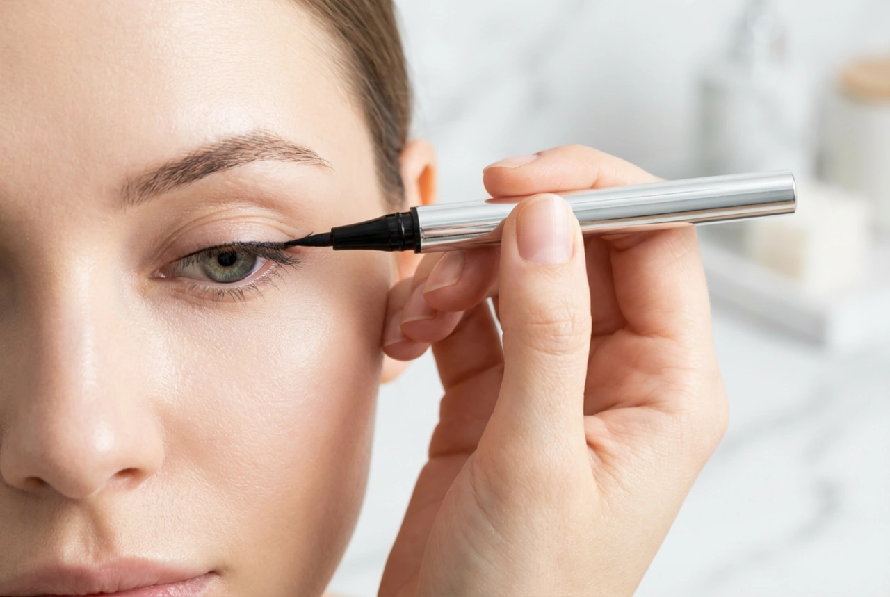 Αδιάβροχο eyeliner σε πεσμένο βλέφαρο: τεχνική εφαρμογής και σταθεροποίηση