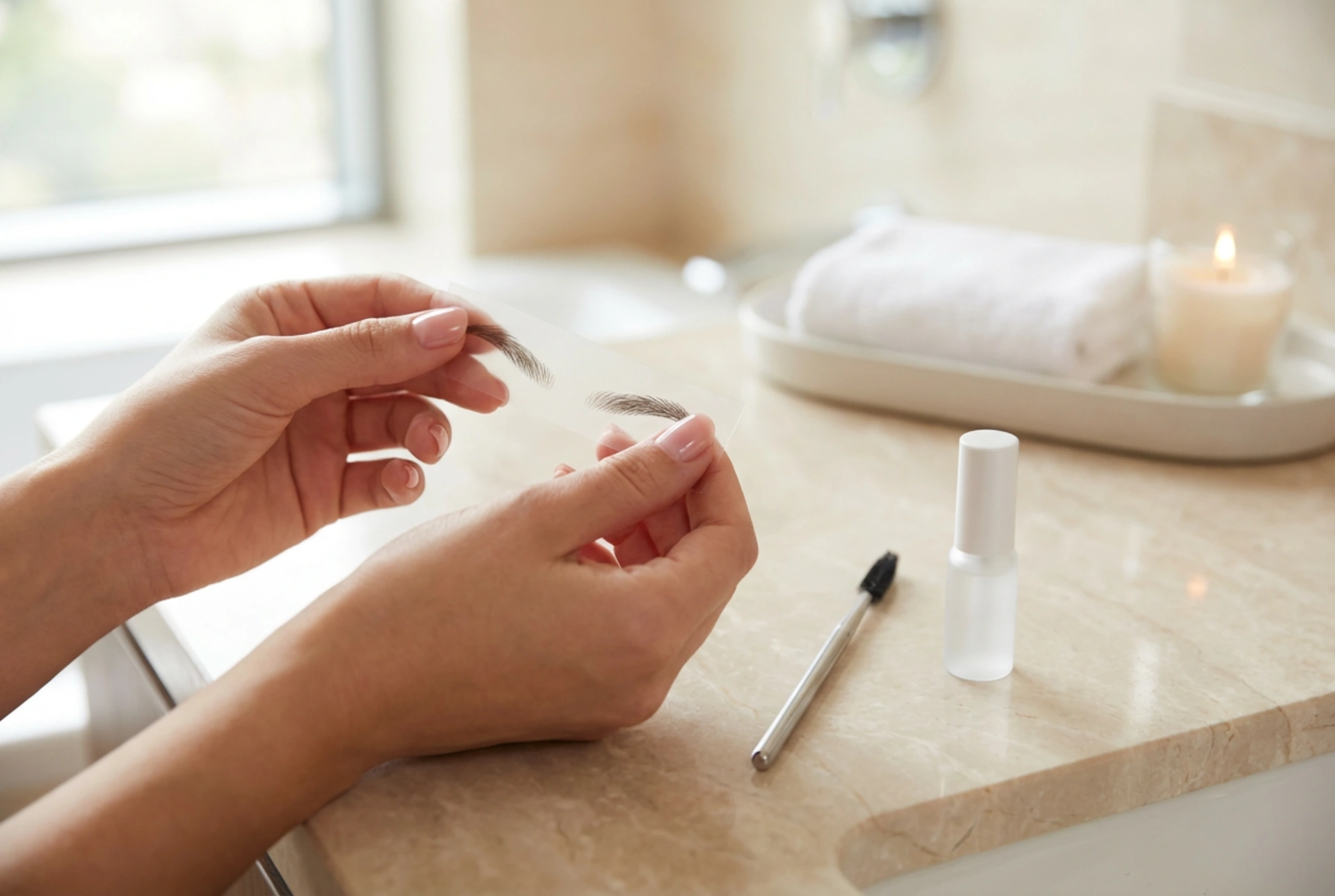 Αυτοκόλλητα φρύδια: πώς να ταιριάξετε το σχήμα και να τα κολλήσετε σταθερά