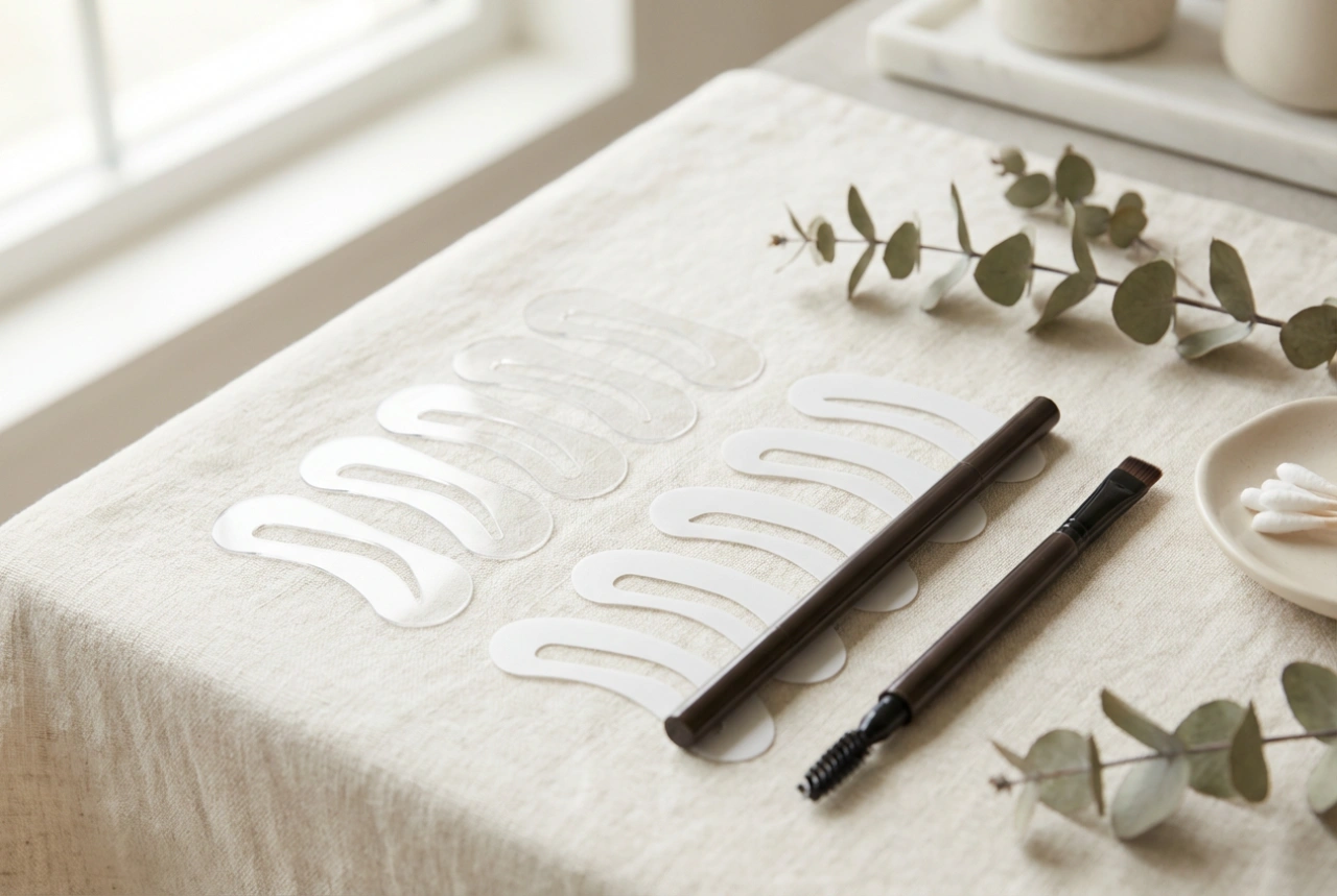 Στένσιλ φρυδιών: πώς να επιλέξετε το σχήμα και να σχεδιάσετε σωστά το τόξο