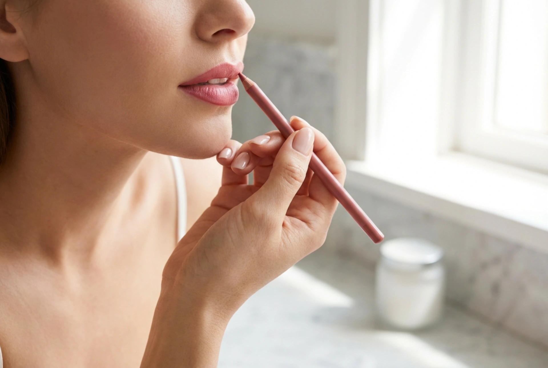 Μολύβι χειλιών στην πράξη: περίγραμμα, γέμισμα και σταθεροποίηση