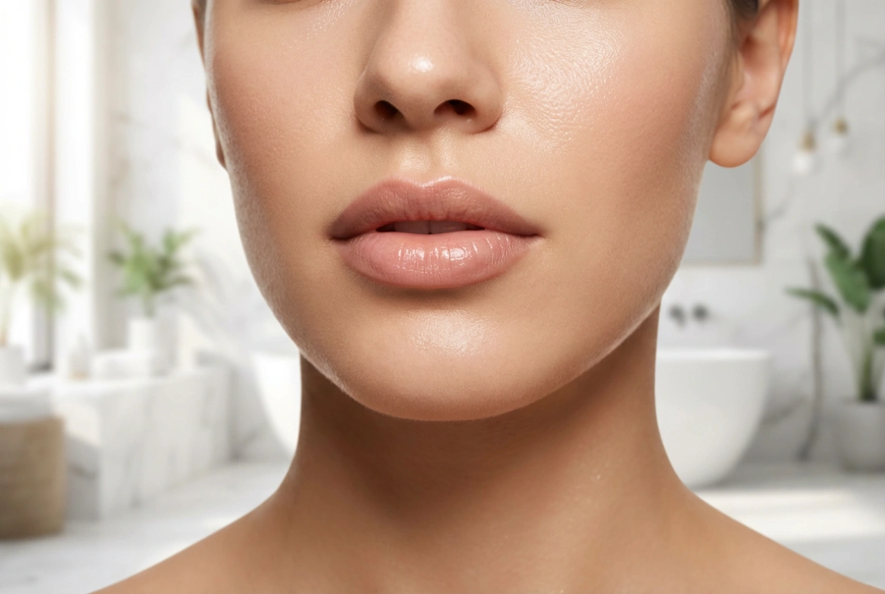 Μπεζ περίγραμμα χειλιών ως βάση: απαλό περίγραμμα, γέμισμα και σταθεροποίηση